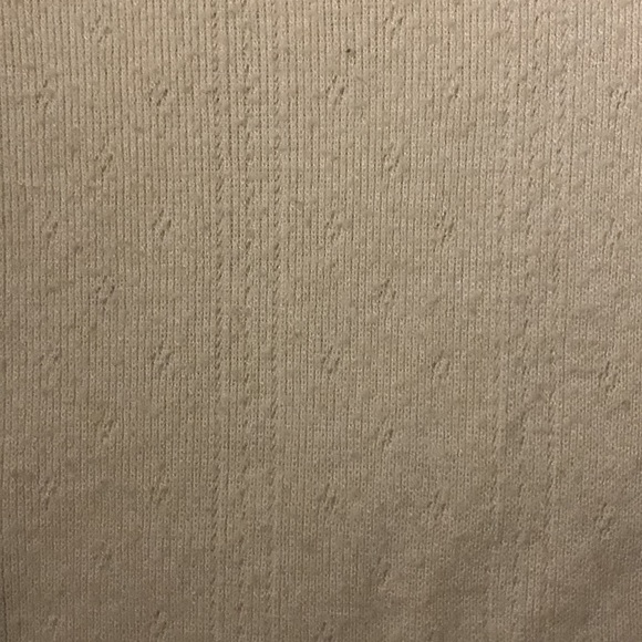 Soft, cream turtleneck lettuce trim top - Picture 2 of 3